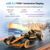 A racing car with marketing text and graphics overlaid. Produktbild-Vorschau