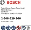 A label with Bosch branding, company information, product number, and safety symbols. Voir les images du produit