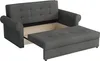 A gray sofa bed with its ottoman extended, showing the storage compartment underneath. Náhľad obrázku produktu