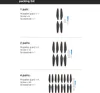 A packing list showing different quantities of drone propellers, screws, and a screwdriver. Náhľad obrázku produktu