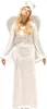 A woman dressed as an angel stands with her eyes closed. Produktbild-Vorschau