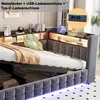 Merax Polsterbett Schlafsofa 90x200cm mit LED-Beleuchtung, Produktbild-Vorschau 5