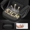 Close-up of a black gaming chair seat, highlighting its breathability and cushioning. Produktbild-Vorschau