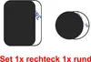 1x Rechteck + 1x Rund Set Metallplättchen für Magnet Produktbild-Vorschau 1
