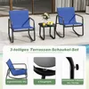 A 3-piece patio rocking chair set with a small table, displayed on a patio next to a pool. Anteprima dell’immagine prodotto