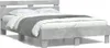 The Living Store Bettgestell mit Kopfteil Betongrau 120x200 Produktbild-Vorschau 2