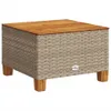 vidaXL Tuintafel Beige, 55x55x36 cm, polyrotan, acaciahout Productafbeelding-voorbeeld 1