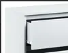 A close-up view of a white dresser with one drawer partially open, revealing its interior and drawer slides. Produktbild-Vorschau