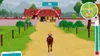 A person riding a horse towards a building in a video game. Anteprima dell’immagine prodotto