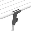A close-up of a white clothes drying rack with a gray plastic connector. Produktbild-Vorschau