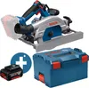 A Bosch cordless circular saw, battery, and storage case are displayed against a white background. Produktbild-Vorschau