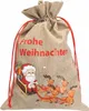 12x Weihnachtsgeschenksack Weihnachtsmann Schlitten 22x32cm Produktbild-Vorschau 1
