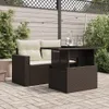 vidaXL Zahradní stůl se skleněnou deskou hnědý 100x55x73 cm Náhled obrázku produktu 3