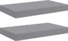 vidaXL Plovoucí nástěnné police 2 ks. Šedé 40x23x3,8cm MDF Náhled obrázku produktu 1