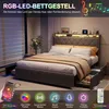 Łóżko tapicerowane ProximaX 160 x 200 cm ze stacją ładującą Podgląd zdjęcia produktu 5