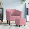vidaXL Clubsessel mit Fußhocker Rosa Samt Produktbild-Vorschau 2