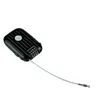 A black combination lock with a silver dial and a steel cable, isolated on a white background. Produktbild-Vorschau
