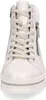A close-up, front-facing view of a white high-top sneaker. Produktbild-Vorschau