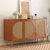 Sweiko Sideboard mit 3 Rattan verzierten Türen Kommode Produktbild-Vorschau 3