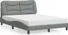 vidaXL Bett mit Matratze "Hvar" Hellgrau 120x200 cm Stoff Produktbild-Vorschau 1