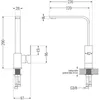 Technical drawing of a faucet with dimensions. Produktbild-Vorschau