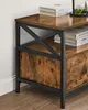 A close-up view of a rustic industrial-style media console table. Náhled obrázku produktu
