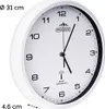 A white analog wall clock with black numbers and hands, shown from a side angle. Anteprima dell’immagine prodotto