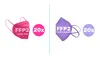 FFP2 Atemschutz Masken 20x Pink + 20 Violett Lavendel Hell Produktbild-Vorschau 1