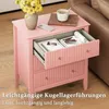 Comodino in legno con 3 cassetti, color rosa Anteprima dell’immagine prodotto 3