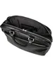 An open black leather briefcase is shown from a top-down perspective against a white background. Produktbild-Vorschau