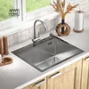 ANW HOME Kuchyňský dřez 60x50 cm nerezový dřez vestavný 1 Náhled obrázku produktu 9