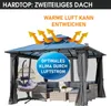 Alu Pavillon PAGODE 3,5x3,5m dunkelgrau mit Moskitonetz und Produktbild-Vorschau 5