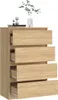 A light-toned wooden dresser with five drawers, with some decorative items on top. Anteprima dell’immagine prodotto