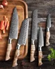 Noże HEZHEN 5 sztuk Santoku Damascus ze stali 67-warstwowej Podgląd zdjęcia produktu 8