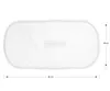 A white oval-shaped product, likely a mattress or pad, with dimensions indicated by measurement lines and text. Náhled obrázku produktu
