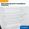 Interior view of a refrigerator with adjustable glass shelves. Produktbild-Vorschau