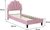 Letto a conchiglia in velluto "Manon" - 90 x 190 cm - Rosa Anteprima dell’immagine prodotto 3