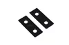 Two black metal plates with two holes each, placed diagonally on a white background. Podgląd zdjęcia produktu