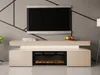 A modern living room setup featuring a TV stand with an integrated fireplace and a television mounted above it. Náhľad obrázku produktu