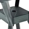 A close-up view of a green plastic bistro table, showing a built-in cup holder. Anteprima dell’immagine prodotto