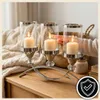 Chandelier Glamour Argent Verre Communion Photophore Grande Voir les images du produit 6