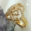 Ring mit weißen Zirkonias mit 3 Mikron vergoldet Ringgröße Produktbild-Vorschau 2