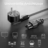 deleyCON 2m Netzkabel Stromkabel Typ F auf C5 (Nylon Kabel) Produktbild-Vorschau 6