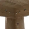 A close-up view of the corner joint of a wooden table, showing the screws used for assembly. Anteprima dell’immagine prodotto