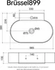 Technical drawing of a sink with dimensions and specifications. Produktbild-Vorschau
