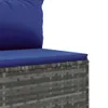 4-tlg. Garten-Sofagarnitur mit Kissen Grau Poly Rattan Produktbild-Vorschau 7