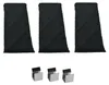 Three black filters and three metal clips shown against a white background. Produktbild-Vorschau
