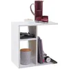 WOHNLING Beistelltisch 50x50x30 cm Holz Weiß Anstelltisch Produktbild-Vorschau 1
