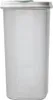 A clear, front-facing studio shot of a tall, translucent white plastic food storage container with a light green lid. Náhled obrázku produktu