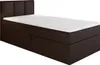 A single dark brown boxspring bed with a white mattress topper is shown against a white background. Produktbild-Vorschau